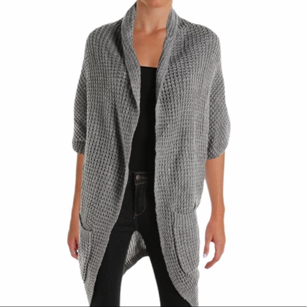 Love Scarlett Short Sleeve Asymmetrical Cardigan